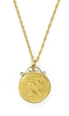 Lot 23 - A five dollar gold coin pendant