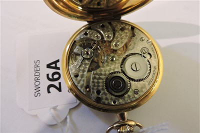 Lot 26 - A 9ct gold open faced pocket watch