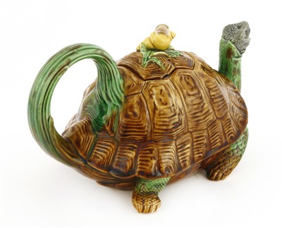 Lot 161 - A Minton Majolica tortoise teapot and cover
