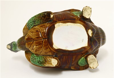 Lot 161 - A Minton Majolica tortoise teapot and cover