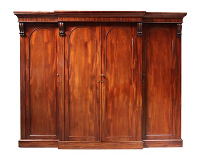 Lot 267 - An early Victorian mahogany large breakfront wardrobe