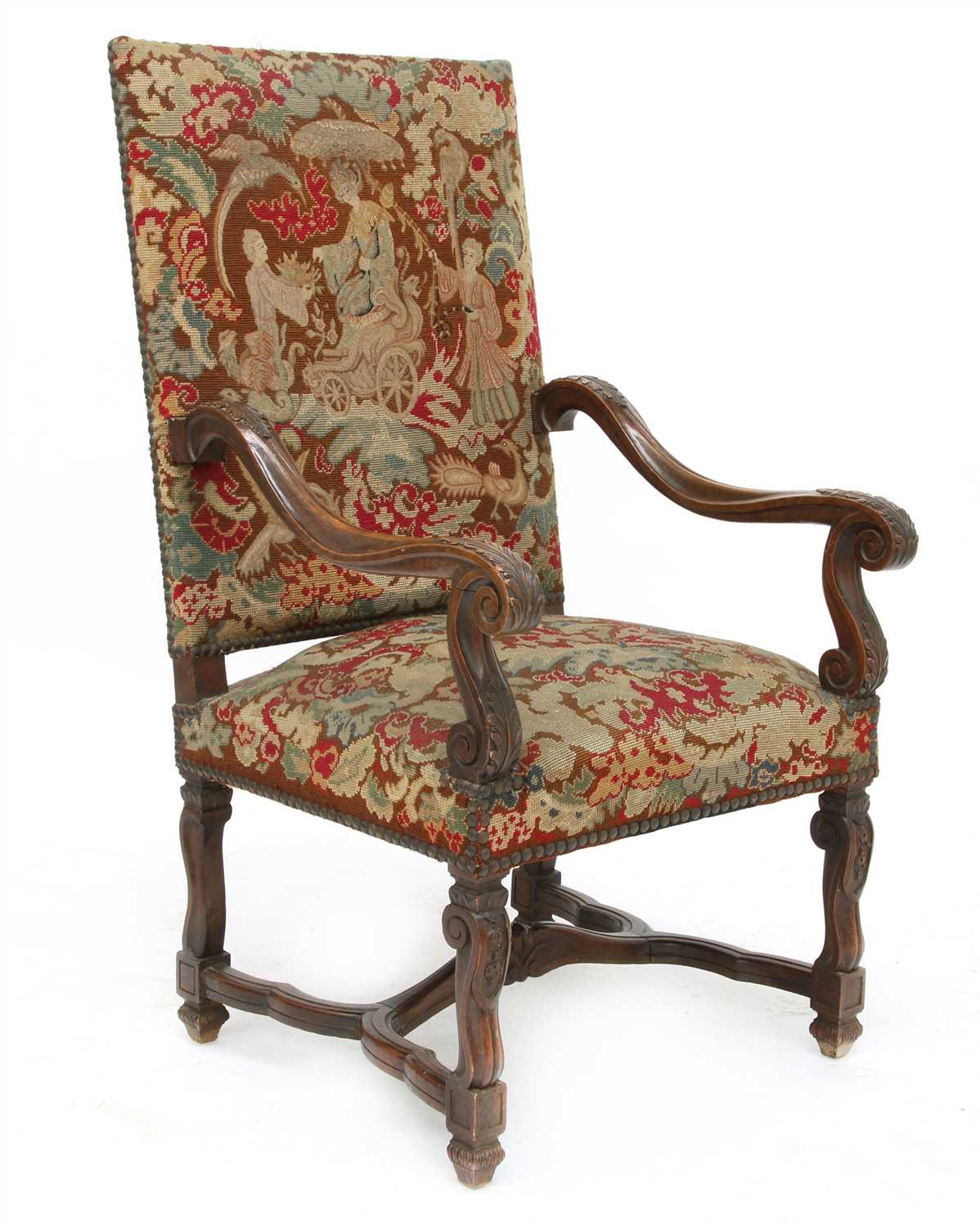 Lot 213 - A French beechwood armchair