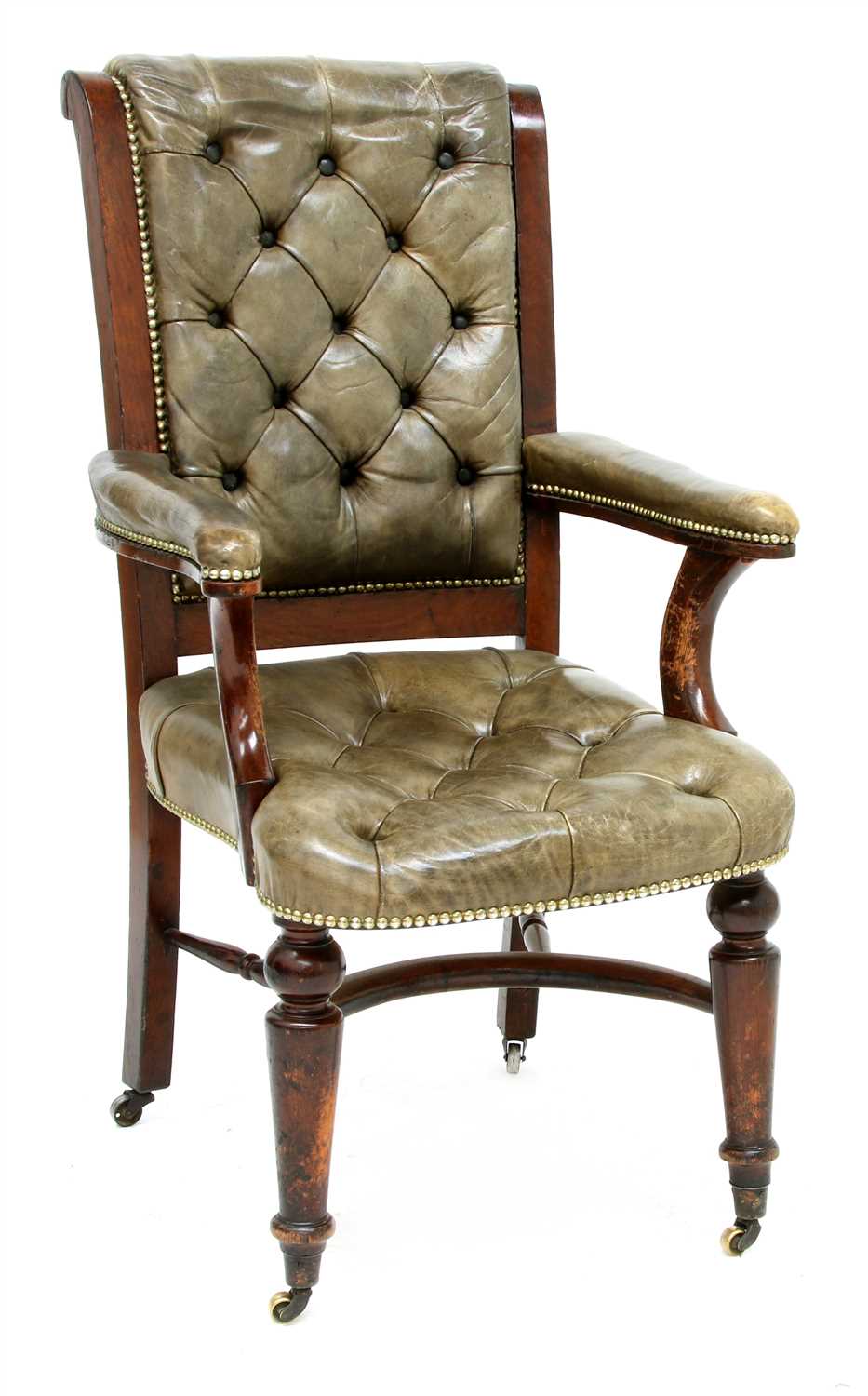 Lot 186 - A mahogany library chair