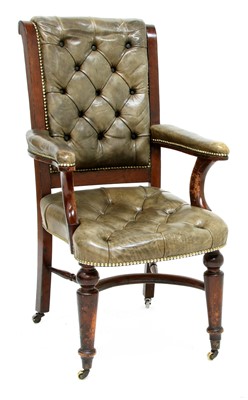 Lot 186 - A mahogany library chair