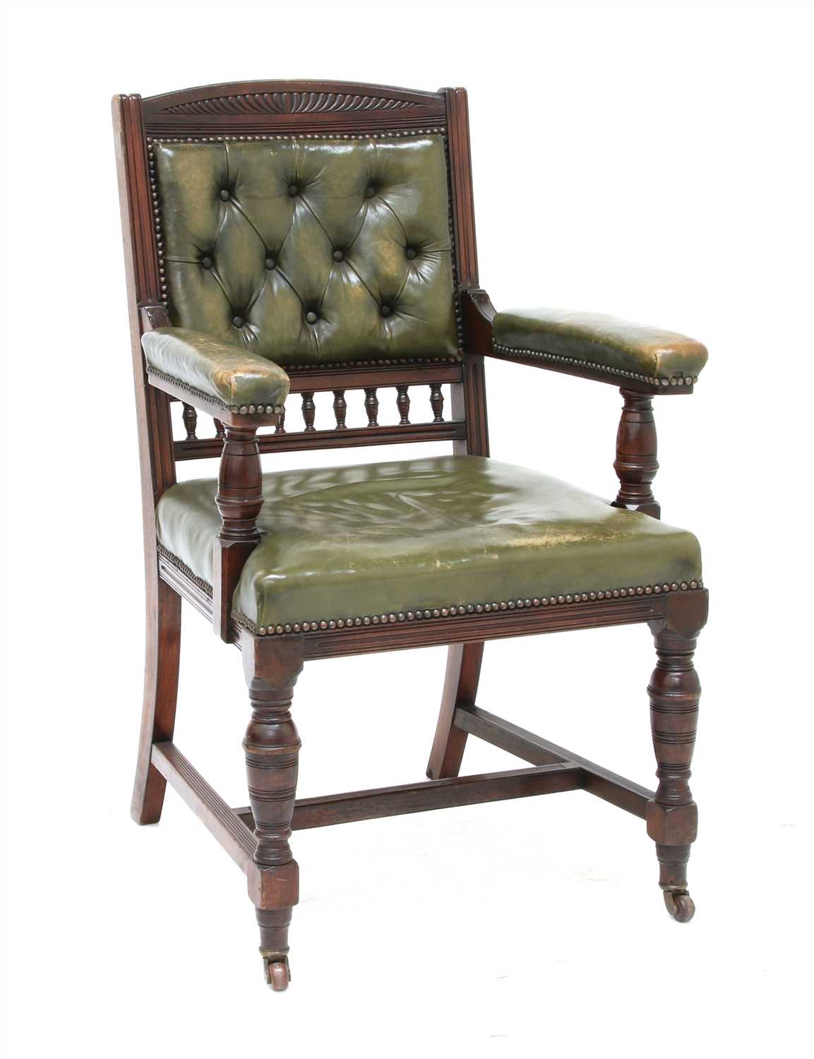 Lot 151 - A late Victorian mahogany desk chair