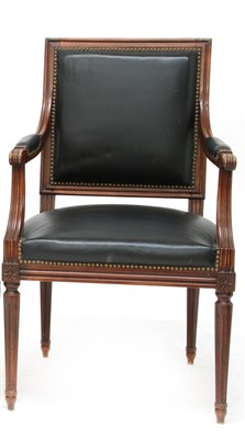 Lot 255 - A Louis XVI-style beechwood elbow chair