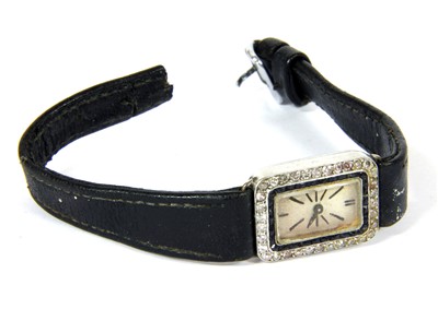Lot 16B - A ladies Art Deco and sapphire set cocktail watch