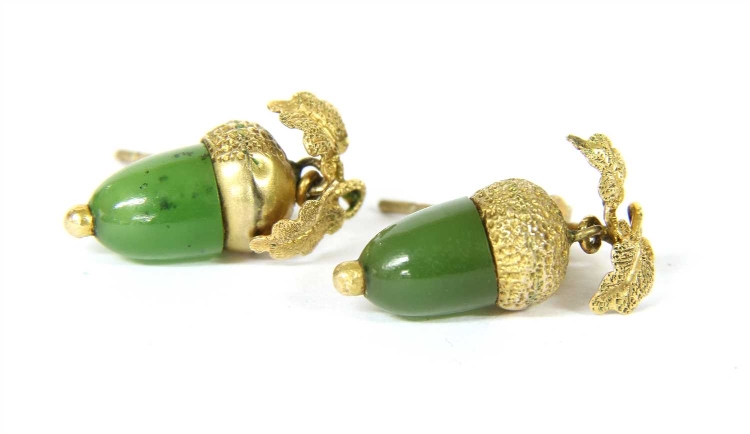 Lot 8 - A pair of Victorian gold acorn drop earrings