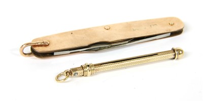 Lot 17B - A 9ct gold penknife