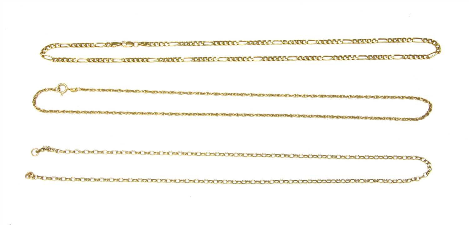 Lot 4 - A 9ct gold filed Figaro chain