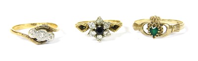 Lot 16A - An 18ct gold sapphire and diamond cluster ring