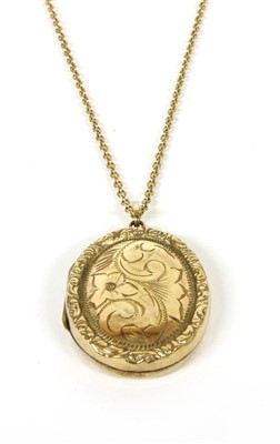 Lot 10A - A 9ct gold oval locket