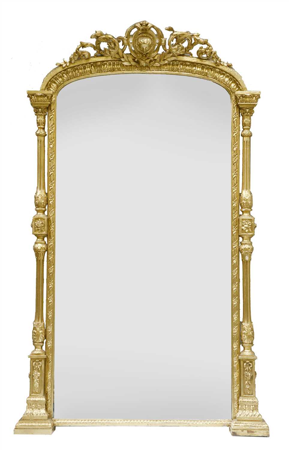 Lot 262 - An ornate Victorian giltwood and gesso overmantel mirror