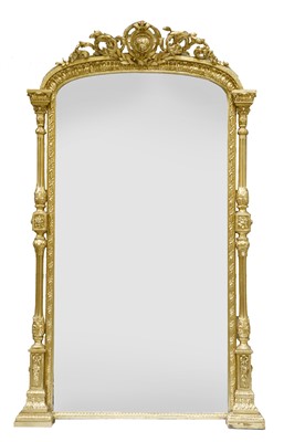 Lot 262 - An ornate Victorian giltwood and gesso overmantel mirror