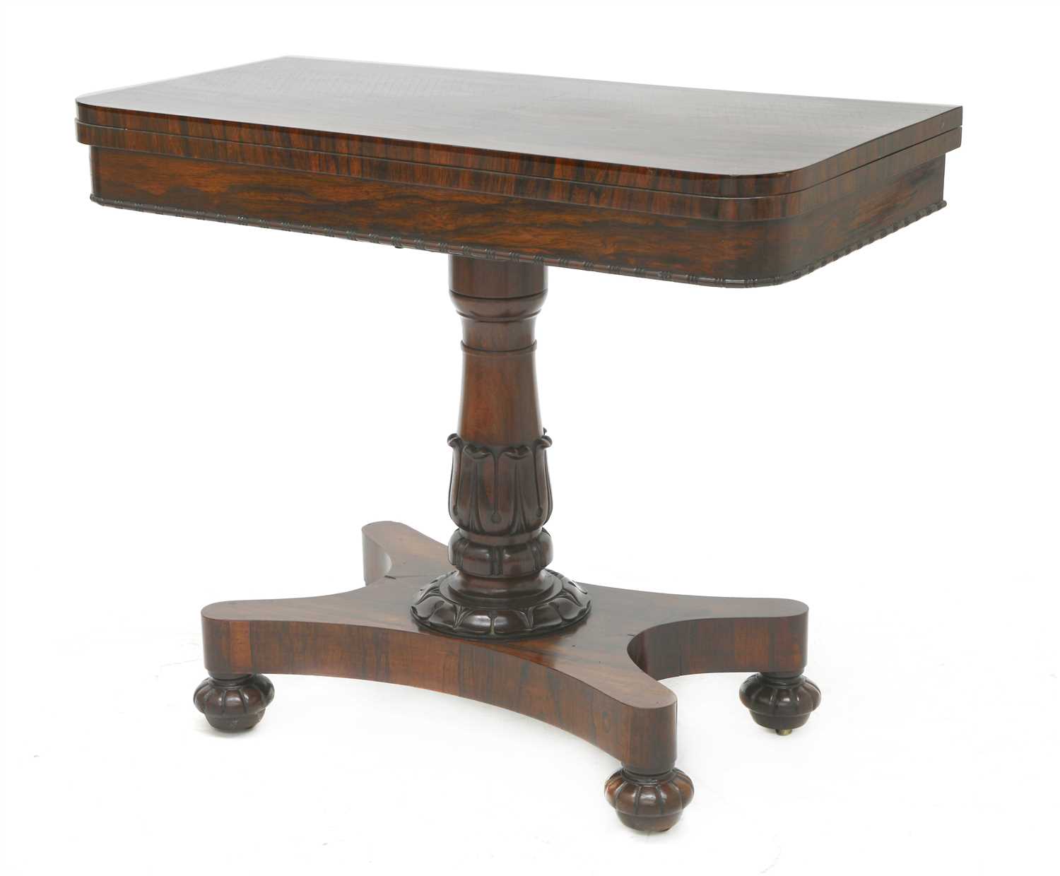 Lot 216 - A Victorian rosewood fold-over card table