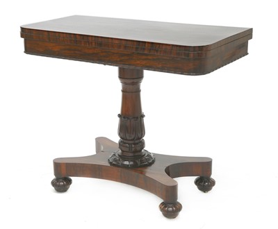 Lot 216 - A Victorian rosewood fold-over card table