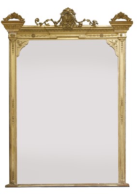 Lot 135 - A Victorian gilt gesso overmantel mirror