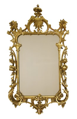 Lot 237 - A George III-style carved giltwood wall mirror