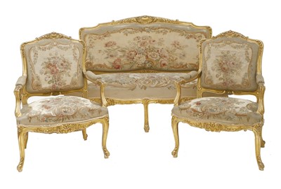 Lot 263 - A French giltwood salon suite