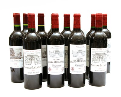 Lot 286 - Red Bordeaux, 2003: Ch La Lagune, Ch Duhart-Milon and Ch Grand-Puy-Lacoste, 12 bottles in total