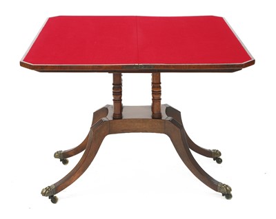 Lot 260 - A Regency mahogany fold-over card table