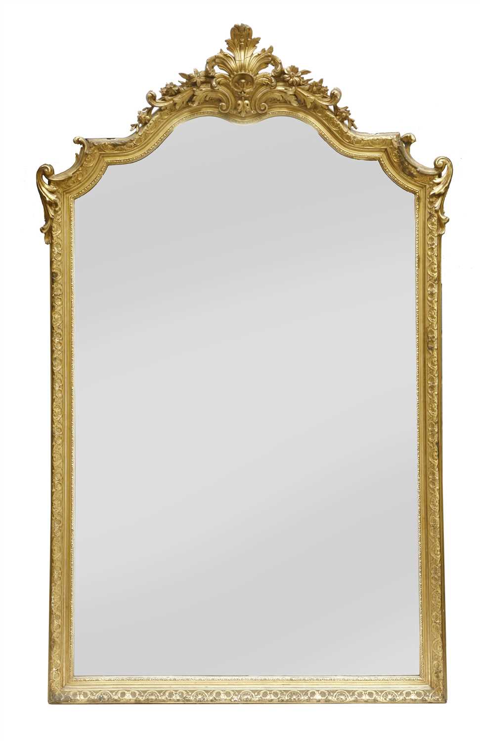 Lot 181 - A Victorian giltwood and gesso overmantel mirror