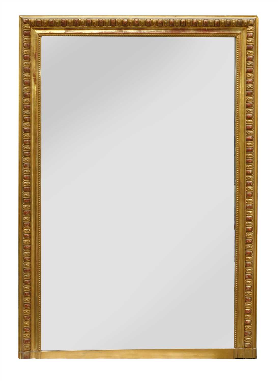 Lot 346 - A mahogany giltwood overmantel mirror