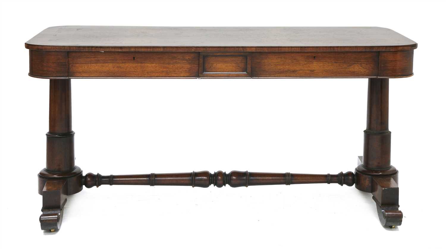 Lot 127 - A Victorian rosewood stretcher table
