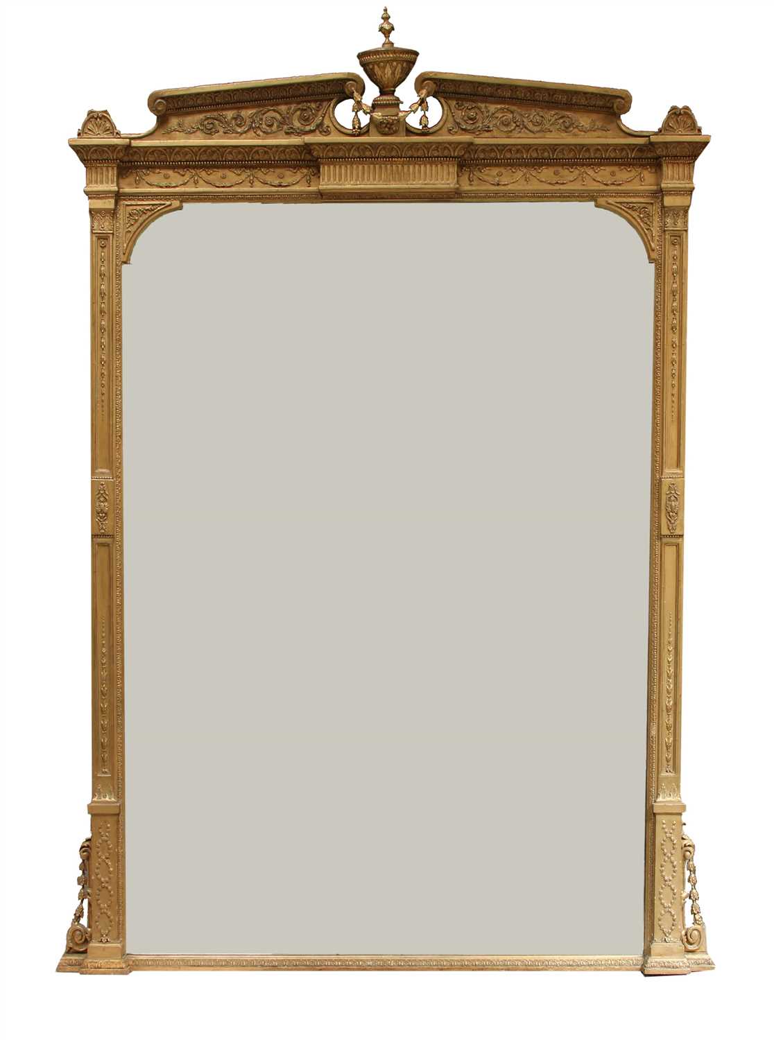 Lot 106 - A large Victorian gilt overmantel mirror
