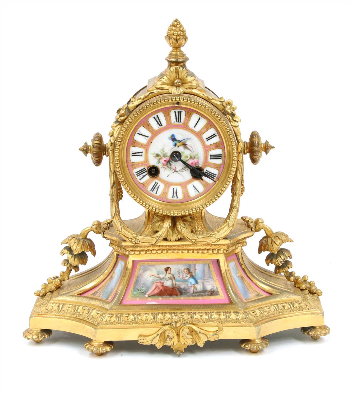 Lot 241 - A French gilt bronze mantel clock