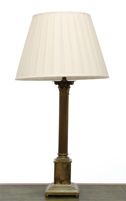 Lot 288 - A large brass Corinthian column table lamp