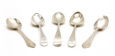 Lot 43 - Five various silver table spoons