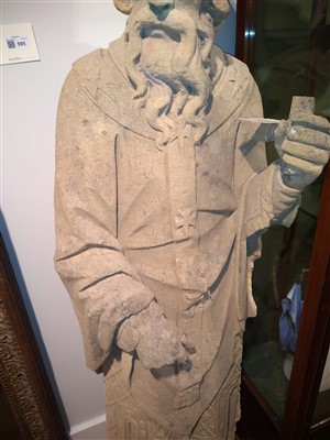 Lot 316 - A carved sandstone figure of a saint