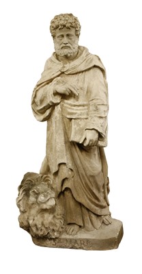 Lot 520A - A carved sandstone figure of St Mark