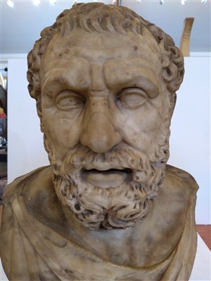 Lot 374 - An Italian carved marble bust of an emperor