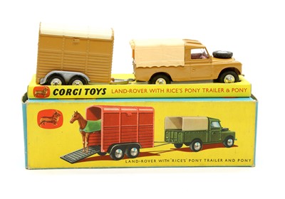 Lot 87 - Corgi Toys Land-Rover with 'Rice' Pony Trailer