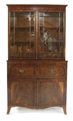 Lot 319 - A George III mahogany secretaire bookcase