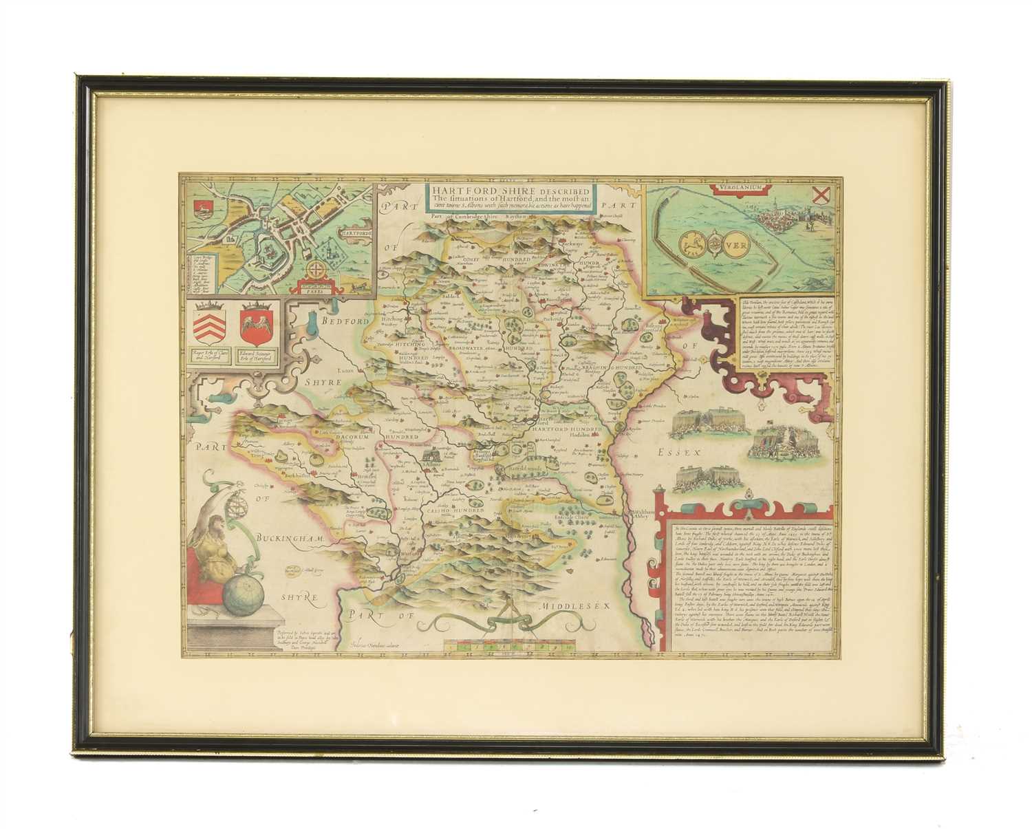 Lot 253 - A John Speede map of Hertfordshire
