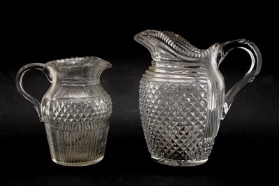 Lot 148 - Two 19th century Anglo Irish cut glass jugs