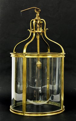 Lot 173 - A Regency cylindrical brass hall lantern