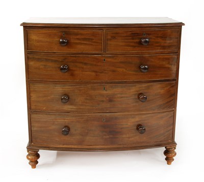 Lot 345 - A 19th century mahogany bowfronted chest