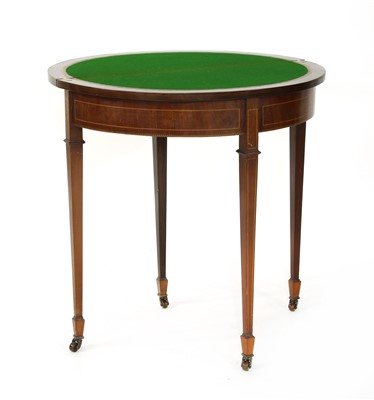 Lot 306 - A 19th century inlaid mahogany demi-lune card table