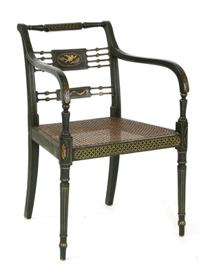 Lot 318 - A Regenyc design painted elbow chair