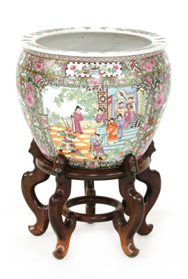 Lot 215 - A Chinese famile rose fish bowl