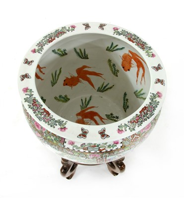 Lot 215 - A Chinese famile rose fish bowl