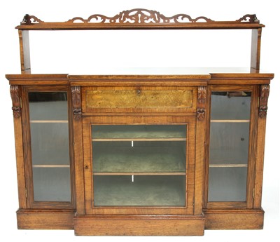 Lot 315 - A Victorian walnut breakfront sideboard