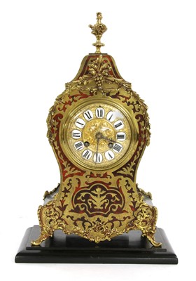 Lot 118 - A late 19th century boulle work mantle clock