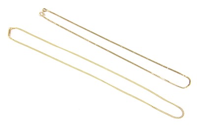 Lot 5 - A 9ct gold flat square link necklace