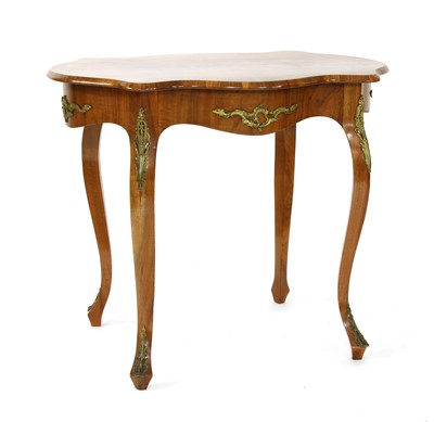 Lot 337 - A Louis XV style walnut centre table