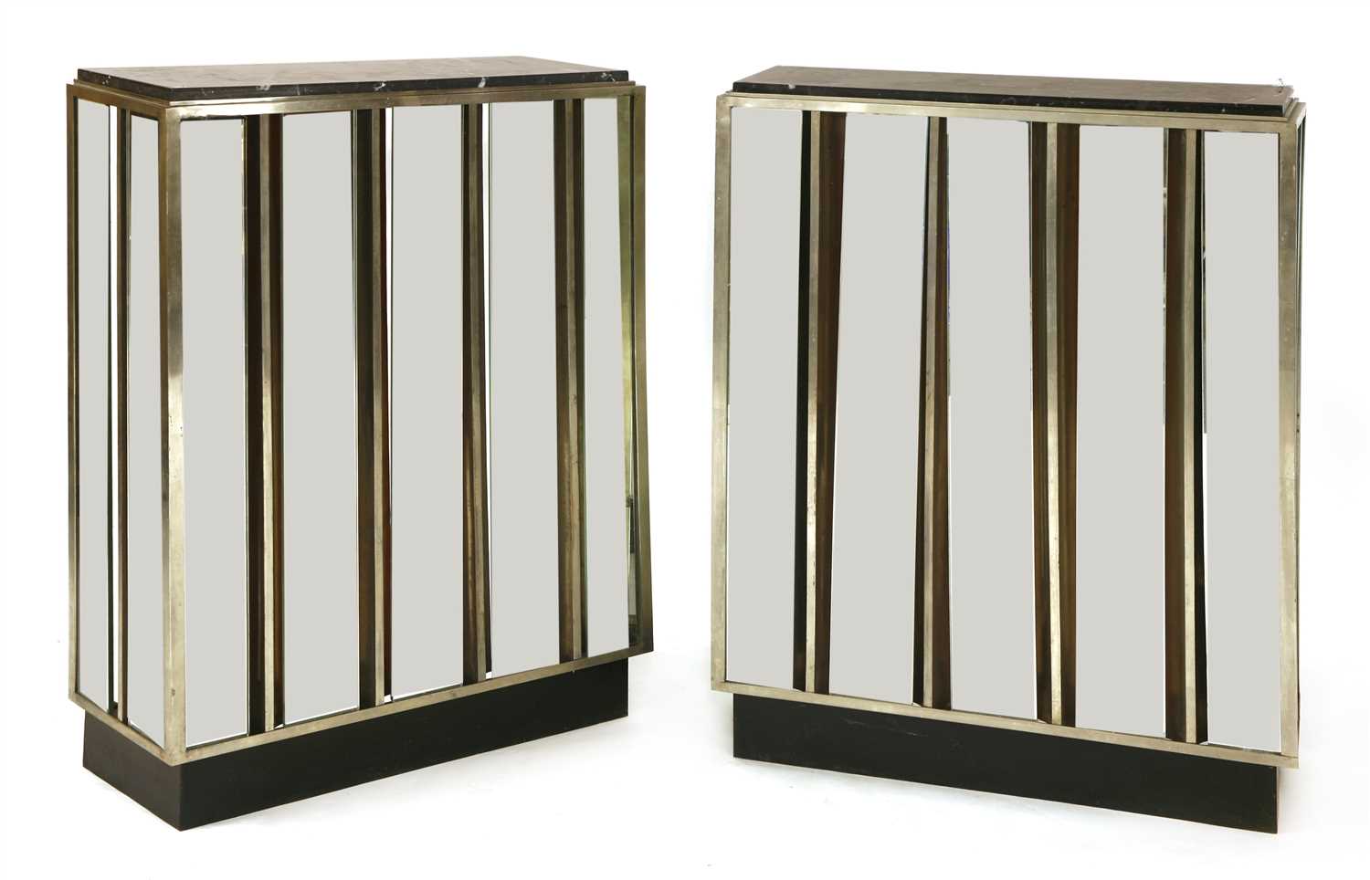 Lot 94 - A pair of mirrored consoles